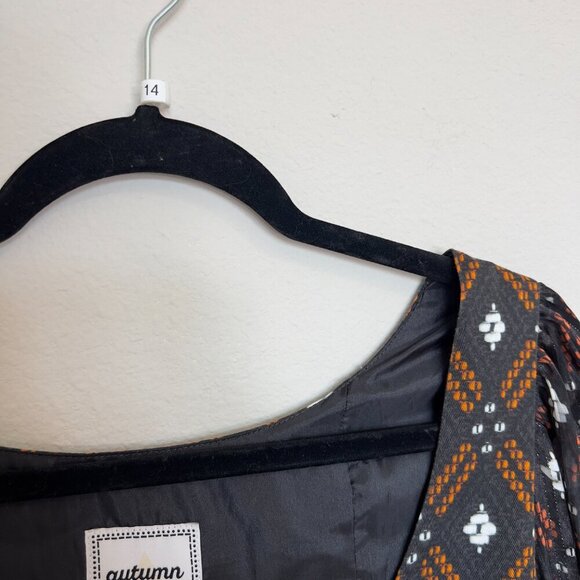 Autumn Adeigbo Geometric Print Long Sleeve Mini Dress – Size 4 - Picture 4 of 6